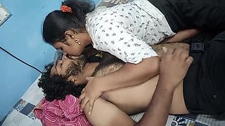 Hot Indian Step Sister Lip Lock in Bedroom - Romantic Kissing Close-Up