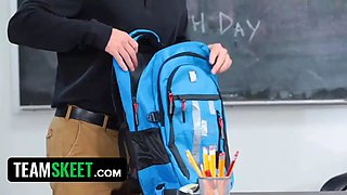 Innocent high - lusty educator lets her horny schoolgirl pounded her in the classroom