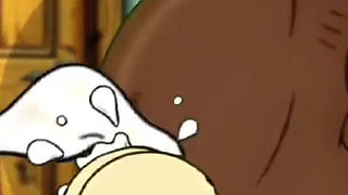 Valentine's Day. Cartoon in Which a Wife Is Fucked in a Public Toilet