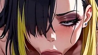 Anime Ai a Goth Girl Gives Her Boyfriend a Blowjob