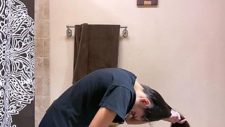 Cute curly brunette solo webcam masturbation