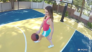 Doing some sport with Danni Rivers before drilling her pussy