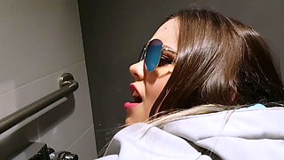 Flashing amateur babes doggystyling in a club