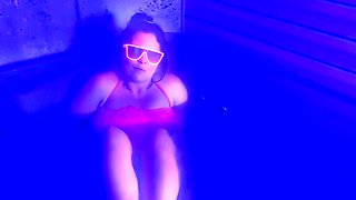 Big-Titted Babe's Solo Orgasm in the Hot Tub