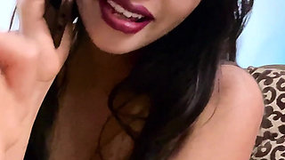 Latina Intern Taking Her Hubby's Call and Taking All Her Manager's Semen Inside Her Tight