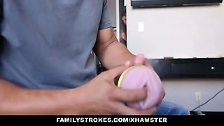 Famstrokes - kinky step-sister bangs brother with a flesh