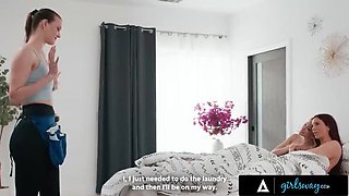 GirlsWay Threesome: Maid Olivia Madison Catches Boss Couple Kenna James & Jayden Cole Naked Morning Fuck