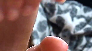 My Tiny Cute Feet Almost Ruined His Intense Orgasm