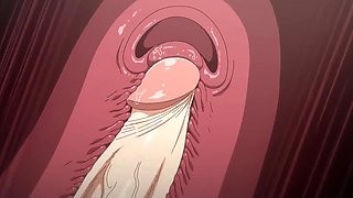 Hot hentai: busty milf with huge honkers seduces a student guy and begs him for a wild anal sex