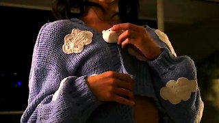 Shemale tranny enjoying solo masturbation
