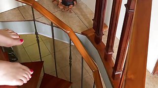 amateur kinky couple homemade risky staircase fucking