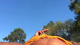 In the Middle of the Parking Flashing My Hairy Pussy