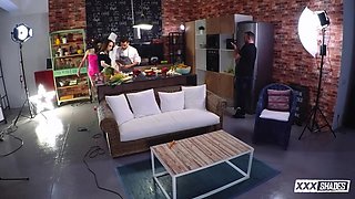 Sweet sloppy blowjob In The Kitchen