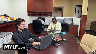 Even the meanest manager turns submissive for a Big Black Cock