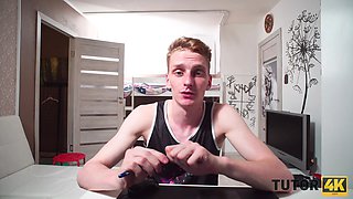 Mature redhead delivers sensual tutor blowjob