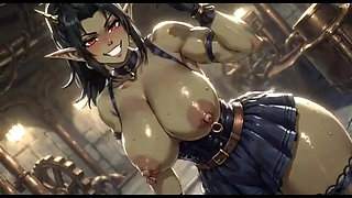 Beautiful Orc Bouncing Boobs, Ai Animation