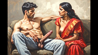 Indian stepmom let's her stepfather fucking her 18 year old teen daughter and creampie inside her pussy