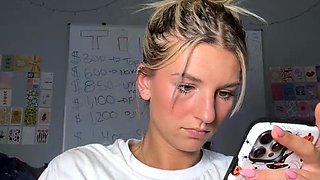 Blonde teen Sierras first erotic masturbation video