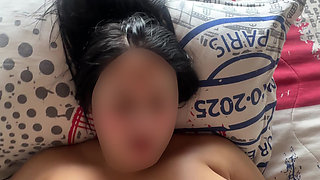 young Latina with huge natural breast