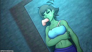 Zombie girl craves my chisel in HornyCraft's total zombie adventure