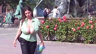 Hot amateur shakes her big boobs