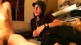 Brunette amateur teen masturbate to her boyfriend