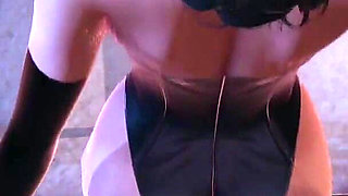 B030 Domination by Two Queens, Domination, Restraint Rack, Cumshot