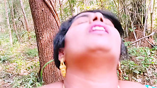 Outdoor Jungle Sex. Desi Bhabi Fucking Husbend's Small Stepbrother Big Dick in Forest. Telugu Dirty Talks.