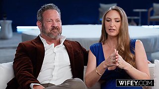 WIFEY Married MILF Brandi Johnson Gets Spit-Roasted And Creampied While Hubby Watches: Porn