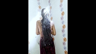 Desi Student Girl Sumaiya Bathroom Fingering Hairy Pussy with Orgasm