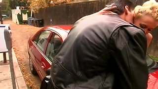 Car Hood Pounding Blonde Slut Cums Hard