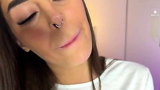 Cute curly brunette solo webcam masturbation