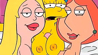 Milf and teen lesbian toons