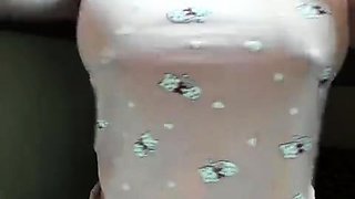 Busty brunette with pierced nipples is satisfying two guys