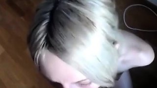 Skinny Blonde Amateur Sucks and Facial on Webcam