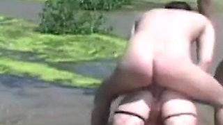 Audrey Hollander in a threesome scene with double penetration