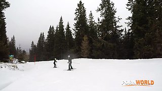 Seductive Ski Babes Candee Licious And Kitana Lure Share Cock After Enjoying Lesbo Strap On Session GP3295