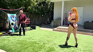 Big Ass Redhead Milf Plays Dick Ball With Step Son's Huge
