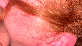 Redhead Liza Lane Gives Wet and Sloppy Blowjob to Chester Van Name’s Bwc Ending with Cum on Soles of Feet.