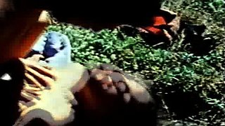 Brunette from village blowjob outdoors