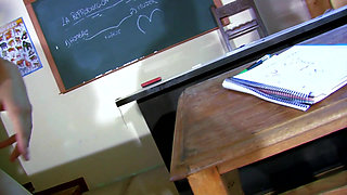 Sexy milf teacher roughly fucked by a bad student