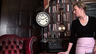 Betsy Blue Masturbates in Class - Big Natural Tits Teacher in Lingerie & Stockings