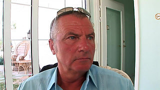 A young girl in pigtails is the bitch of the house