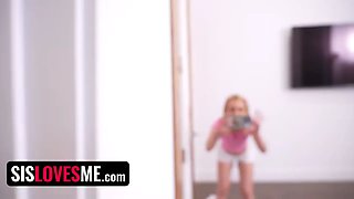 Sislovesme - nasty young pranks brother by snapping a secret pics of his bareness