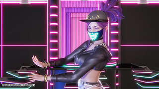 Mmd Hwasa - Na - Akali Sexy Striptease League of Legends Hentai Uncensored 4K 60fps