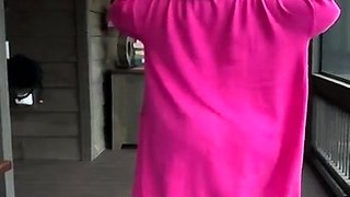 Sexy brunette amateur sucking and fucking cock naked outdoor