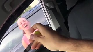 Redhead MILF Blowjob on Cafe Roof - Cumshot Facial & Handjob with Bigmax8inch