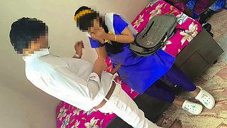 Big Cock Senior Fucking a Young Virgin Indian Student in Uniform
