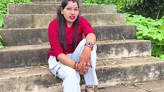 Sona Bhabhi Hot Kissing and Boobs Press by Boyfriend in Forest - Indian Desi Girl Fingering Scene