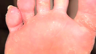 ASMR Foot Scrubbing and Oily Feet POV